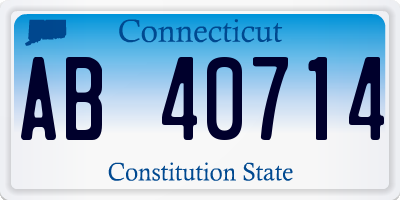 CT license plate AB40714