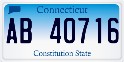 CT license plate AB40716