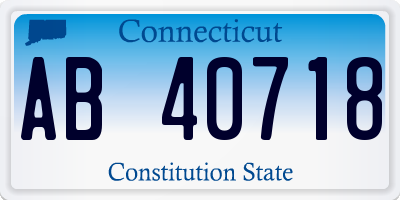 CT license plate AB40718