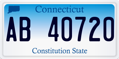 CT license plate AB40720