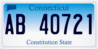 CT license plate AB40721