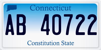 CT license plate AB40722