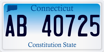 CT license plate AB40725