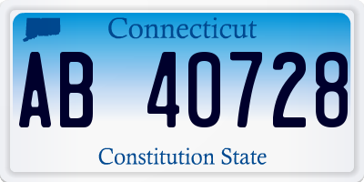 CT license plate AB40728