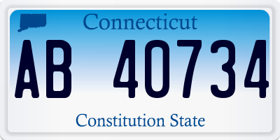 CT license plate AB40734