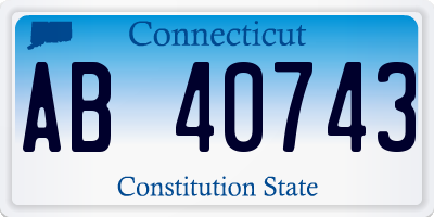 CT license plate AB40743