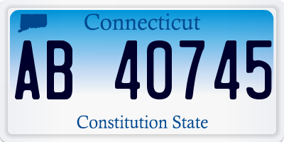 CT license plate AB40745