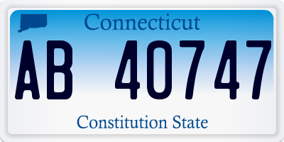 CT license plate AB40747