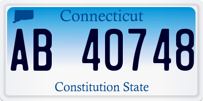 CT license plate AB40748