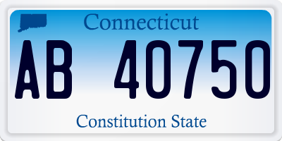 CT license plate AB40750