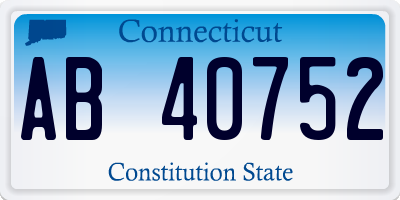 CT license plate AB40752