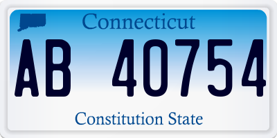 CT license plate AB40754