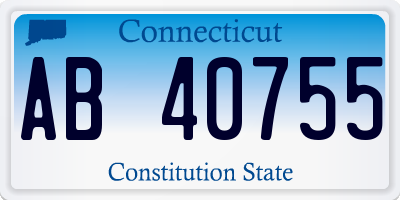 CT license plate AB40755