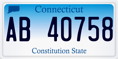 CT license plate AB40758