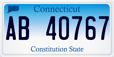 CT license plate AB40767