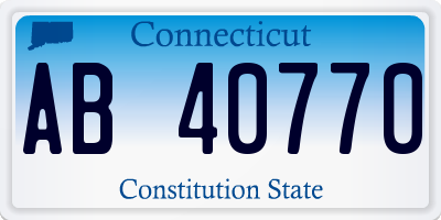 CT license plate AB40770