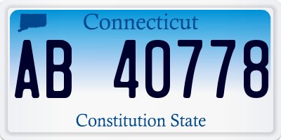 CT license plate AB40778