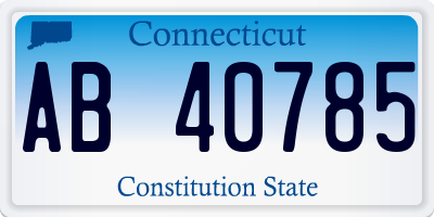 CT license plate AB40785