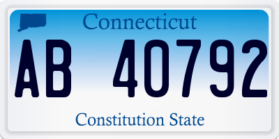 CT license plate AB40792