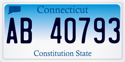 CT license plate AB40793