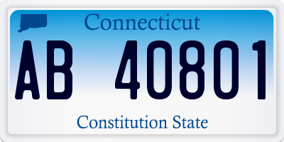 CT license plate AB40801