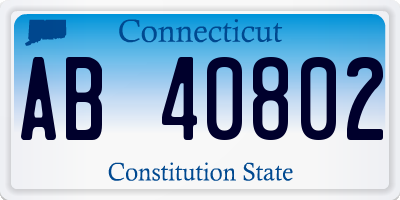 CT license plate AB40802