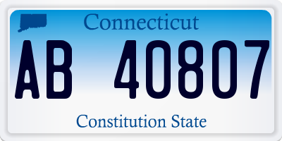 CT license plate AB40807