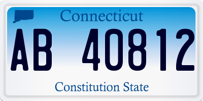 CT license plate AB40812