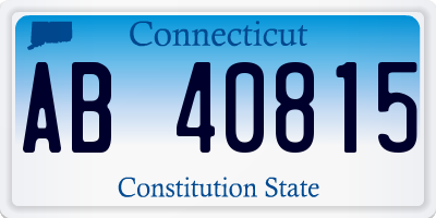 CT license plate AB40815