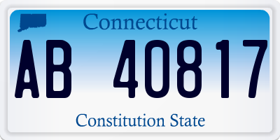 CT license plate AB40817