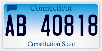 CT license plate AB40818