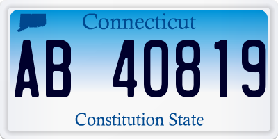 CT license plate AB40819