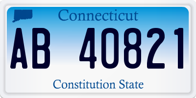 CT license plate AB40821