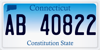 CT license plate AB40822