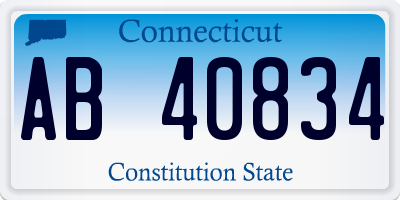 CT license plate AB40834