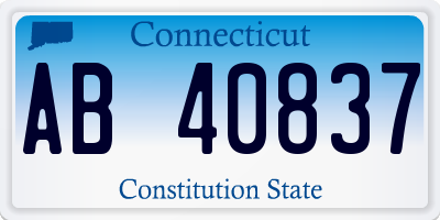 CT license plate AB40837