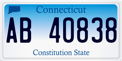 CT license plate AB40838