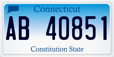 CT license plate AB40851