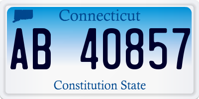 CT license plate AB40857