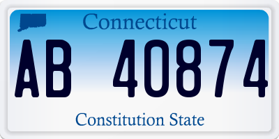 CT license plate AB40874