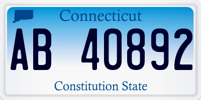 CT license plate AB40892