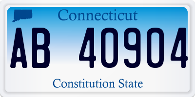 CT license plate AB40904