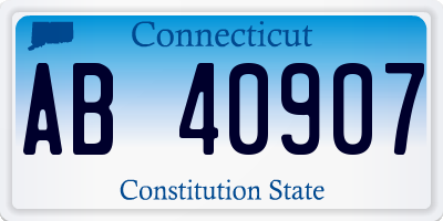 CT license plate AB40907