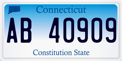 CT license plate AB40909