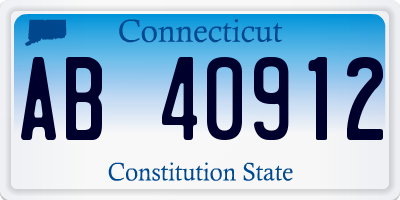 CT license plate AB40912