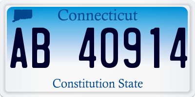 CT license plate AB40914