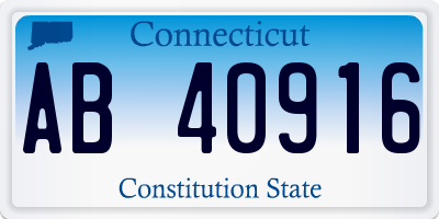 CT license plate AB40916