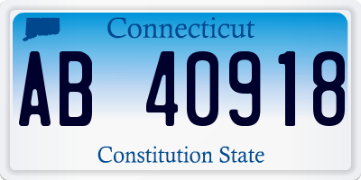 CT license plate AB40918