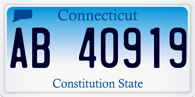 CT license plate AB40919