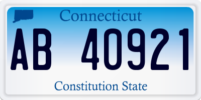 CT license plate AB40921